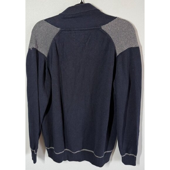 Weatherproof Mens Navy Blue Snow Flake Cardigan Sweater XL Cotton Grandpa Core - Picture 3 of 14